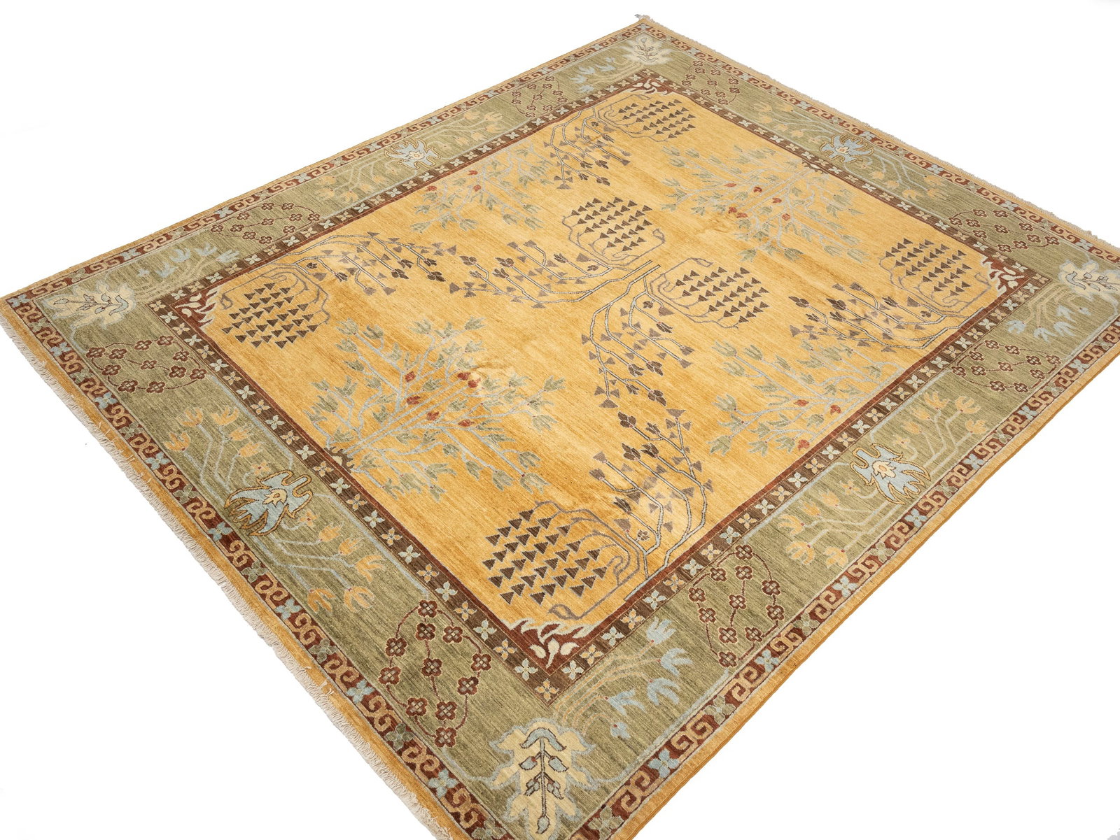 Cream Gold Tribal 8X10 Afghan Herati Oriental Rug - 13