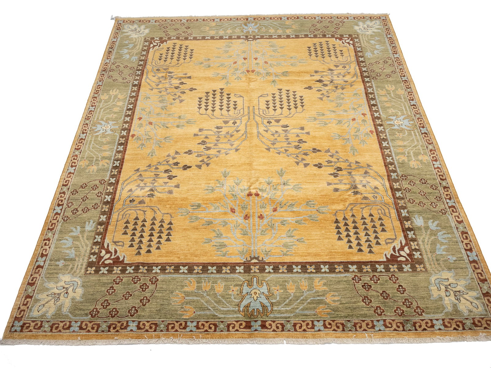 Cream Gold Tribal 8X10 Afghan Herati Oriental Rug - 14