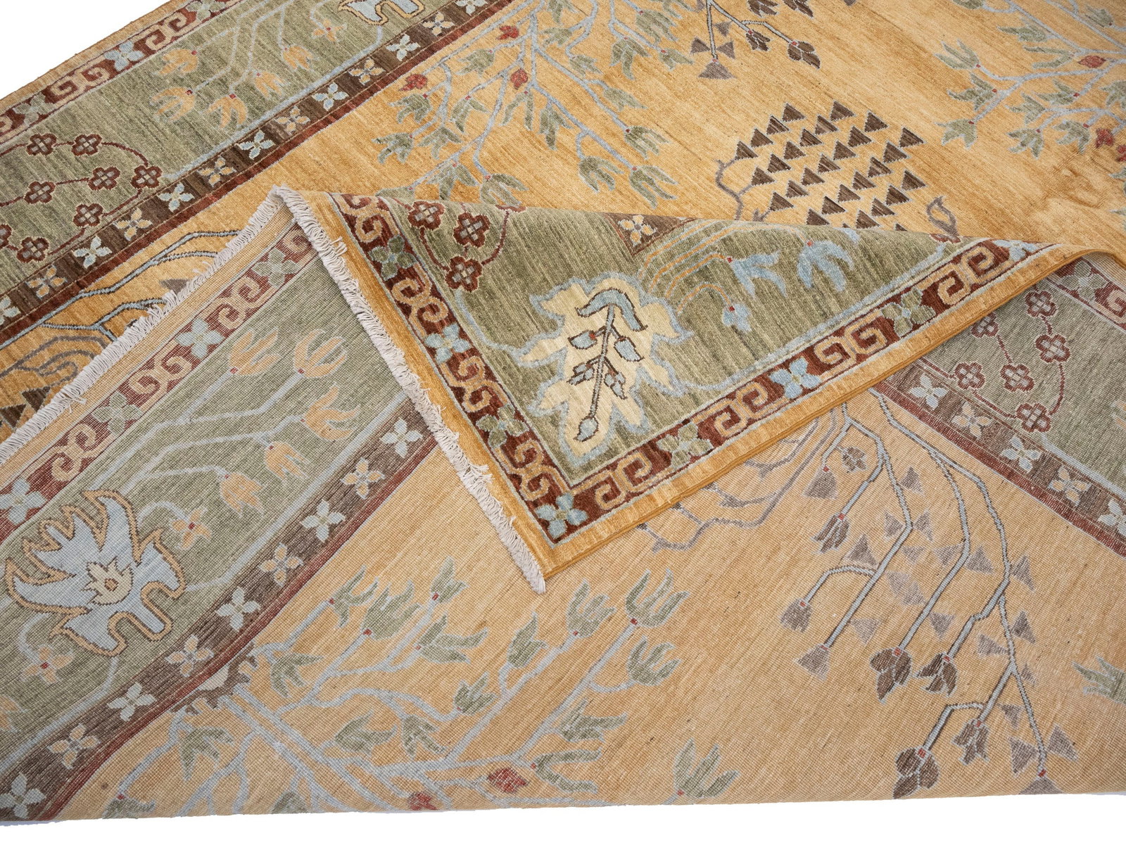 Cream Gold Tribal 8X10 Afghan Herati Oriental Rug - 15