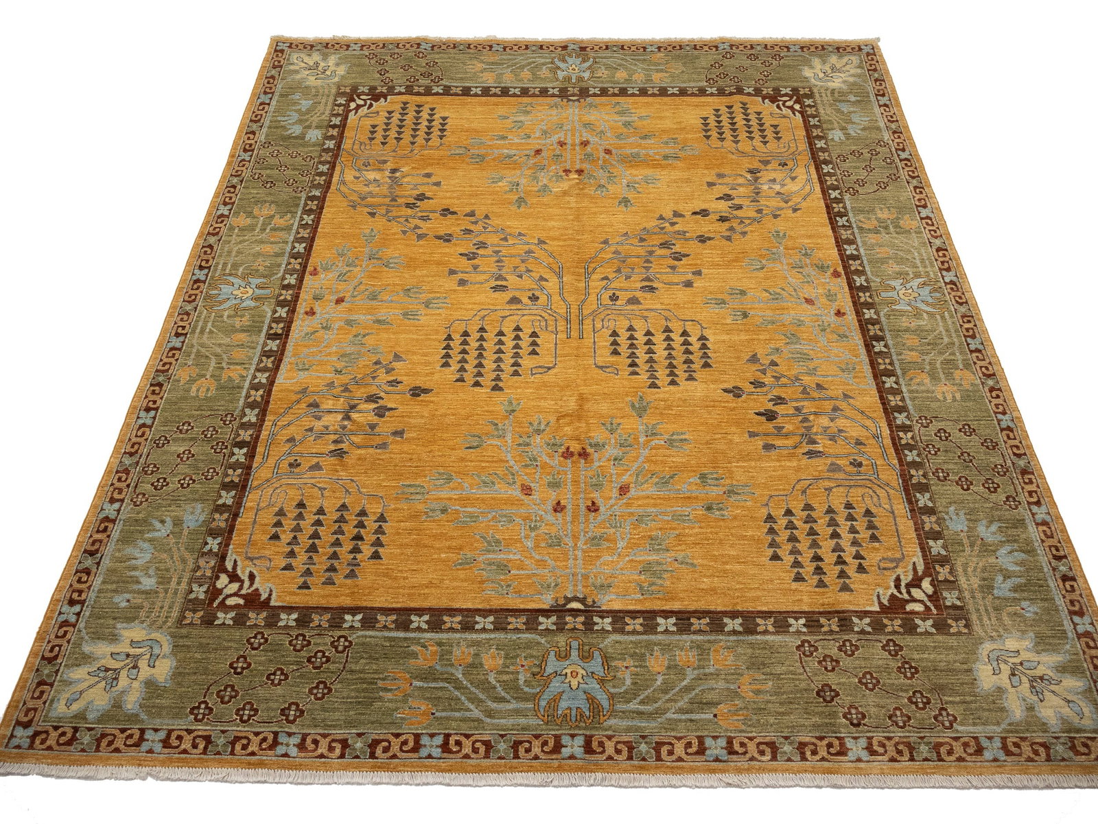 Cream Gold Tribal 8X10 Afghan Herati Oriental Rug - 3