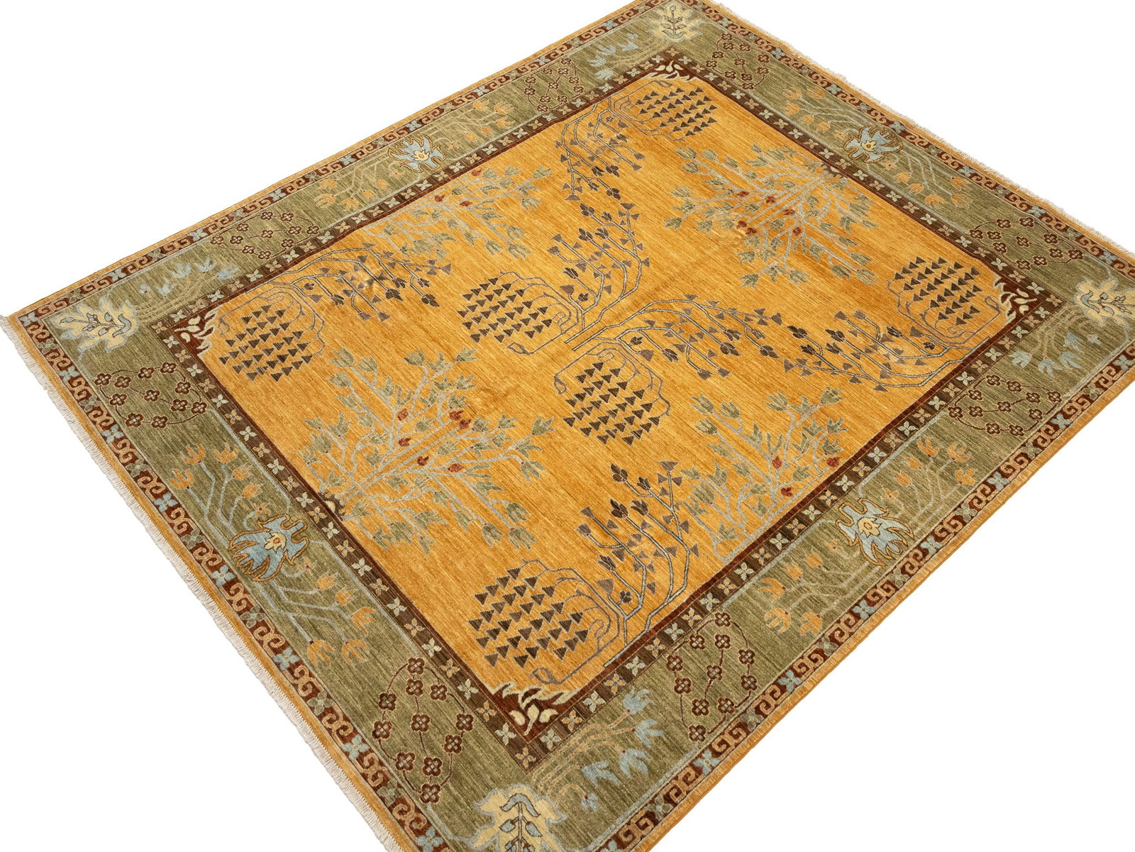 Cream Gold Tribal 8X10 Afghan Herati Oriental Rug - 4