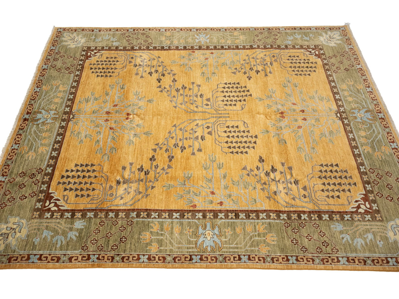 Cream Gold Tribal 8X10 Afghan Herati Oriental Rug - 5