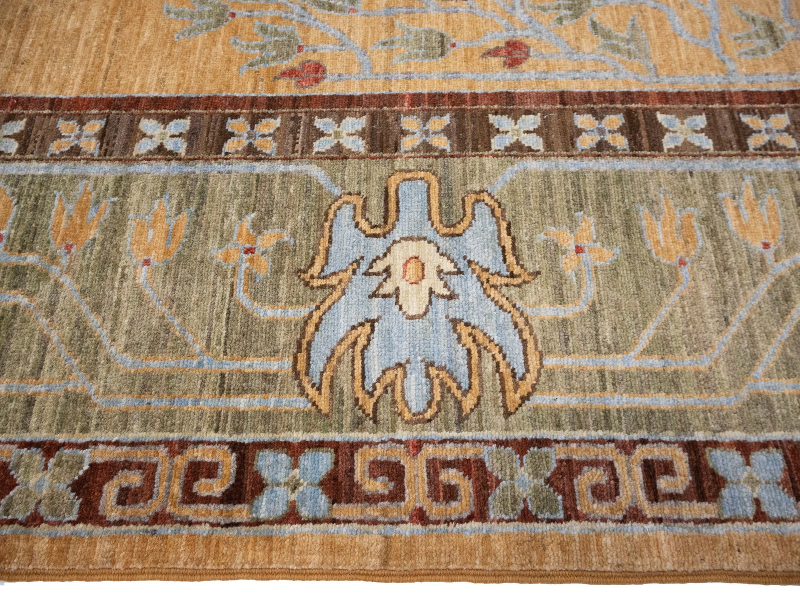 Cream Gold Tribal 8X10 Afghan Herati Oriental Rug - 9