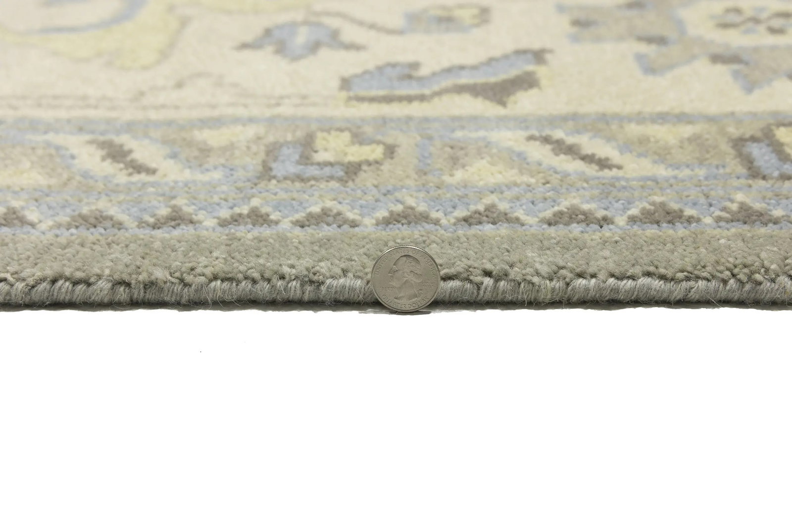 Brownish Gray Floral 9X12 Oushak Chobi Oriental Rug - 10