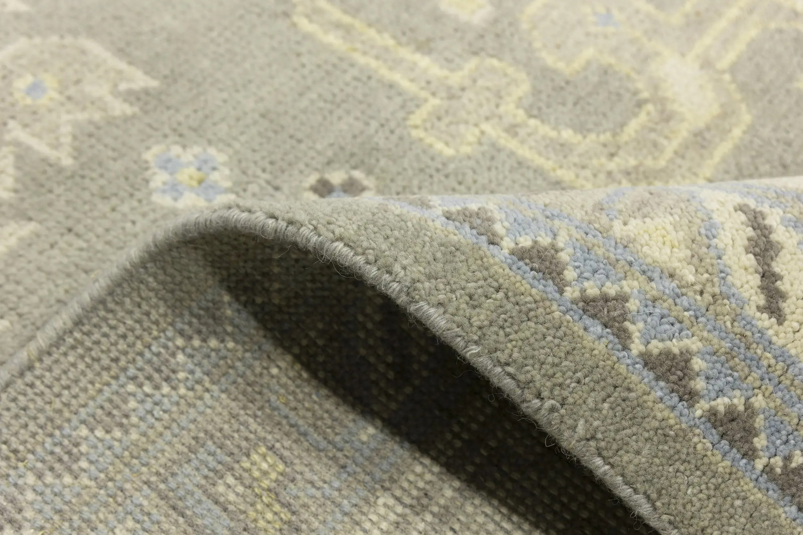 Brownish Gray Floral 9X12 Oushak Chobi Oriental Rug - 14