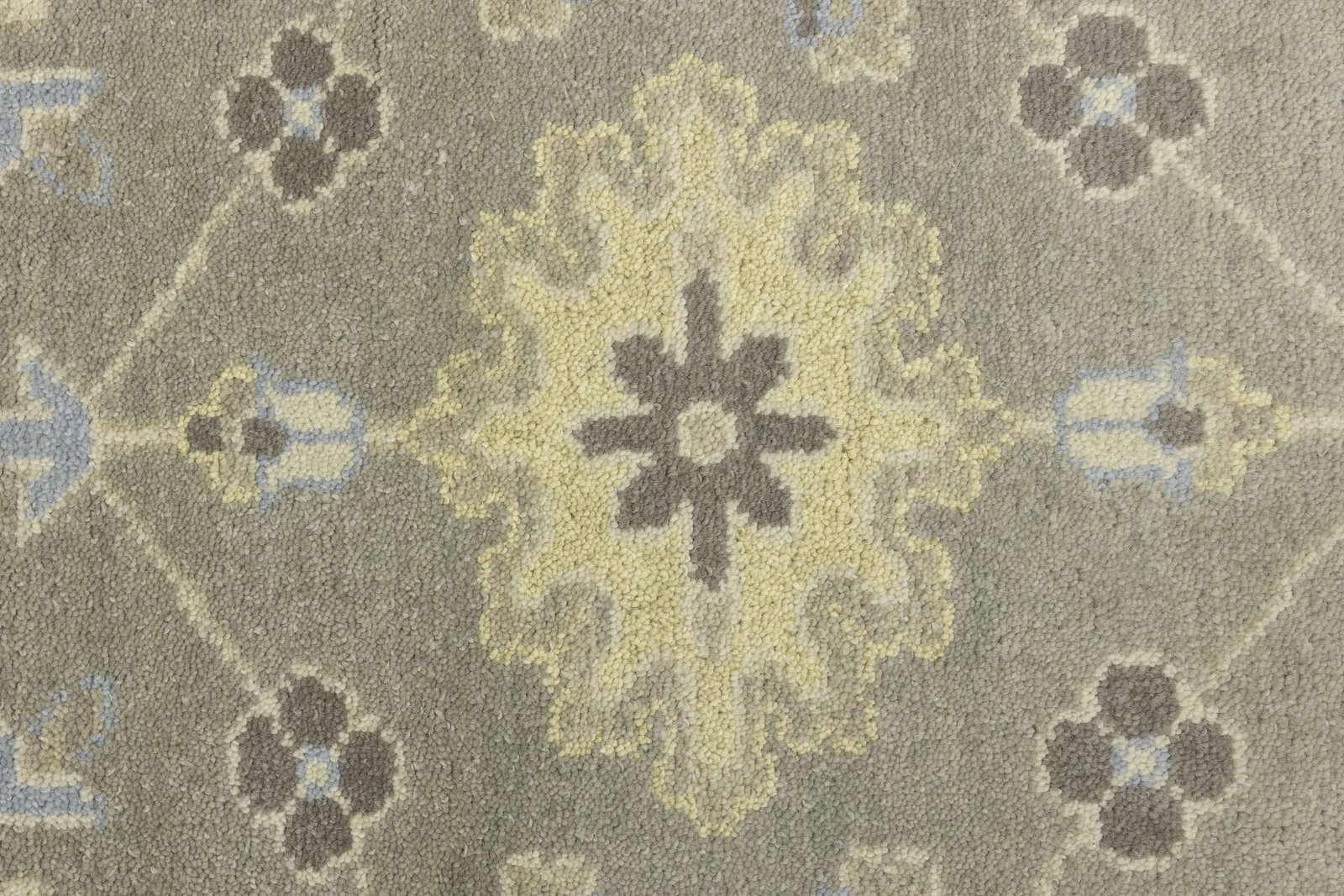 Brownish Gray Floral 9X12 Oushak Chobi Oriental Rug - 8