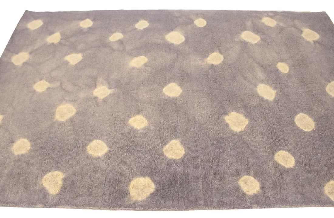 Mauve Tie-Dye 5X8 Hand-Tufted Modern Rug - 6