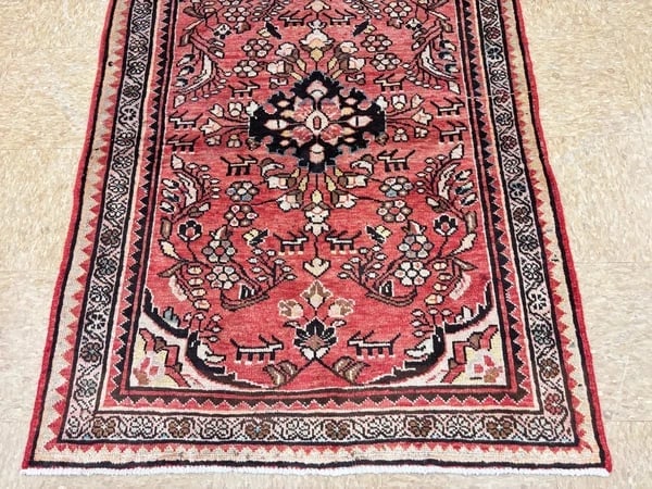 Persian Lilihan Hand-Knotted Wool Rug, Red Tribal, 3'6" x 4'10" - 3