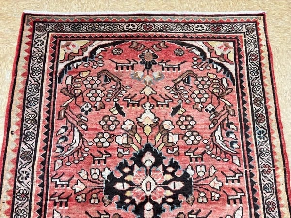 Persian Lilihan Hand-Knotted Wool Rug, Red Tribal, 3'6" x 4'10" - 6