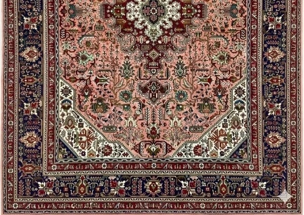 Hand Knotted Persian Tabriz Rose Oriental Area Rug 6'8" x 9'11" - 2