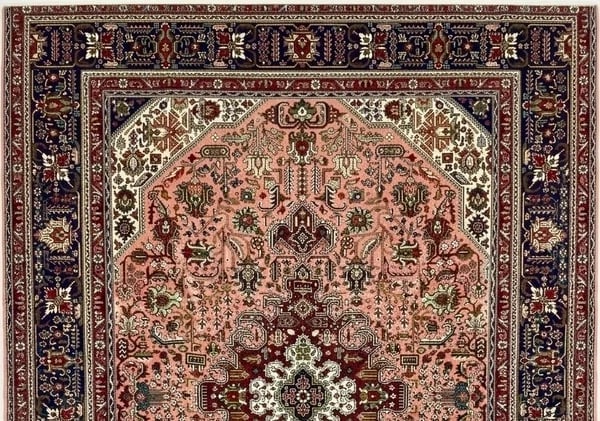 Hand Knotted Persian Tabriz Rose Oriental Area Rug 6'8" x 9'11" - 4
