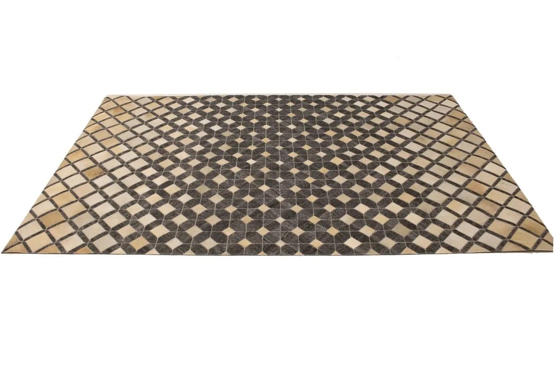 Gray Cowhide 5X8 Modern Leather Rug - 6