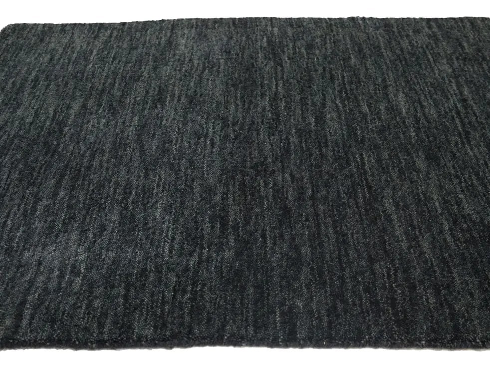 Charcoal Solid Gabbeh Modern Rug in All Size - 7