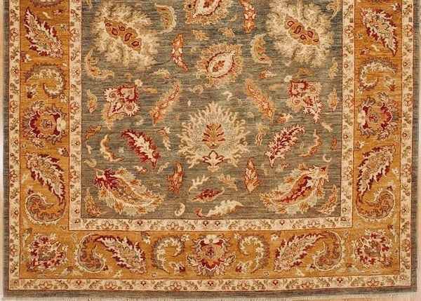 Hand Knotted Agra Sage Green Wool Oriental Area Rug Carpet 8' x 9'10" - 2