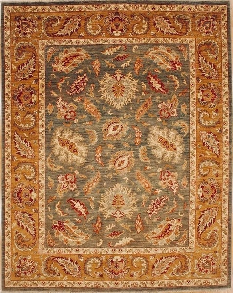 Hand Knotted Agra Sage Green Wool Oriental Area Rug Carpet 8' x 9'10" - 6