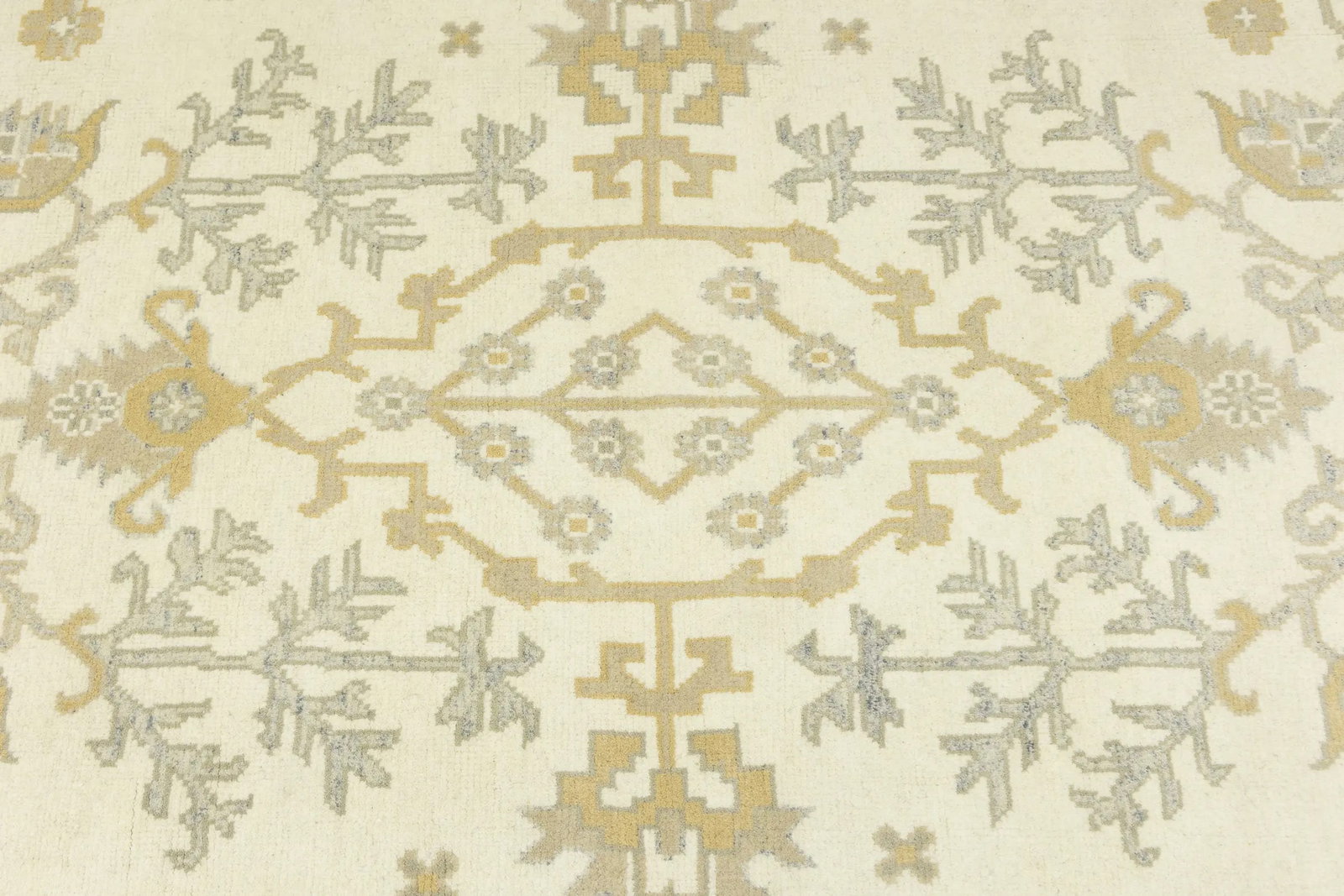 Muted Cream Floral 9X12 Oushak Chobi Oriental Rug - 10