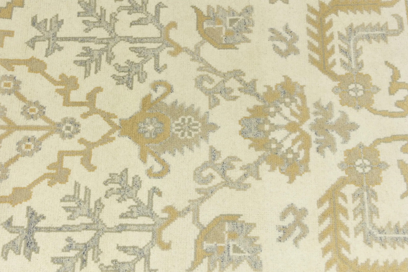 Muted Cream Floral 9X12 Oushak Chobi Oriental Rug - 15