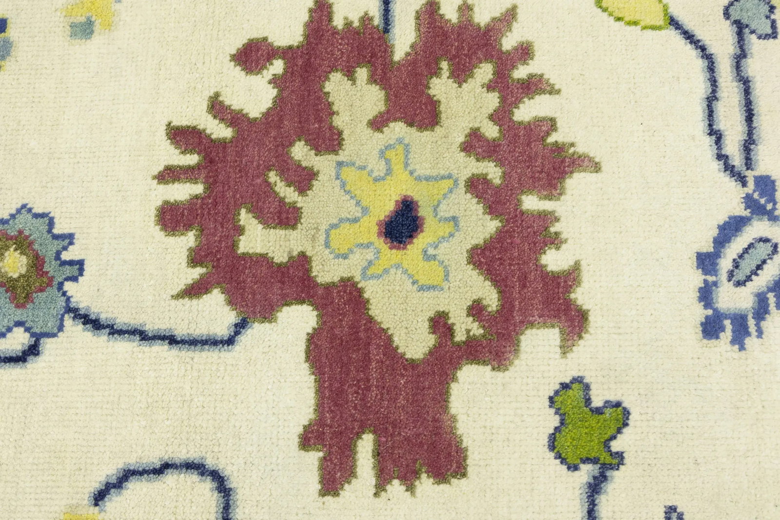 Cream Traditional Floral 9X12 Oushak Chobi Oriental Rug - 11
