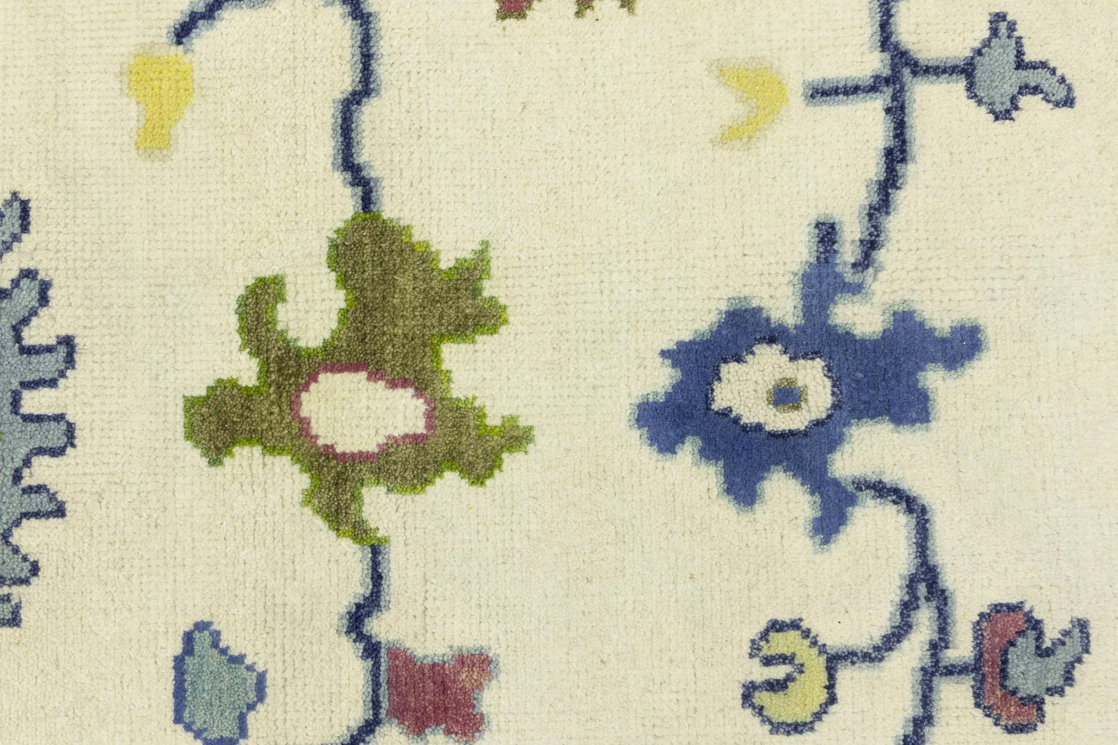 Cream Traditional Floral 9X12 Oushak Chobi Oriental Rug - 8