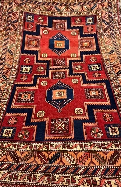 Hand Knotted Persian Tribal Wool Red Azarbaijan Oriental Area Rug 5'5" x 8'2" - 6