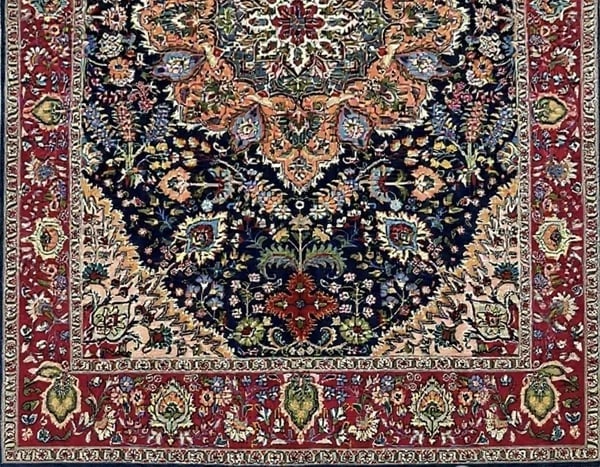 Hand Knotted Persian Tabriz Wool Navy Oriental Area Rug 6'7" x 9'3" - 7