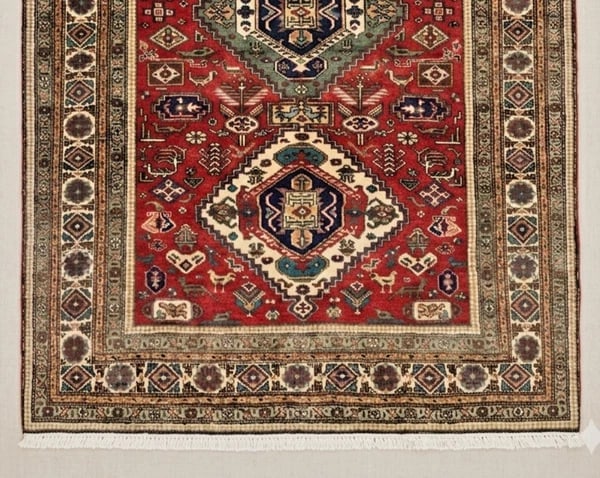 Hand Knotted Persian Wool Rug 4’8??x6’9?? Red Tribal Oriental Azerbaijan - 10