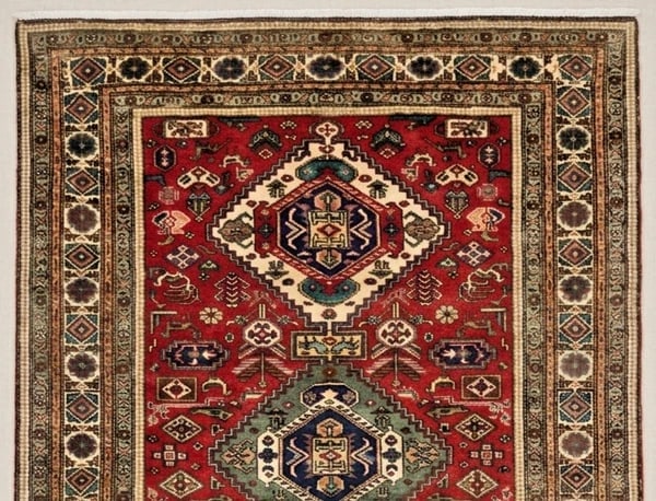 Hand Knotted Persian Wool Rug 4’8??x6’9?? Red Tribal Oriental Azerbaijan - 11