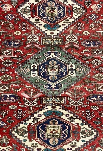 Hand Knotted Persian Wool Rug 4’8??x6’9?? Red Tribal Oriental Azerbaijan - 8