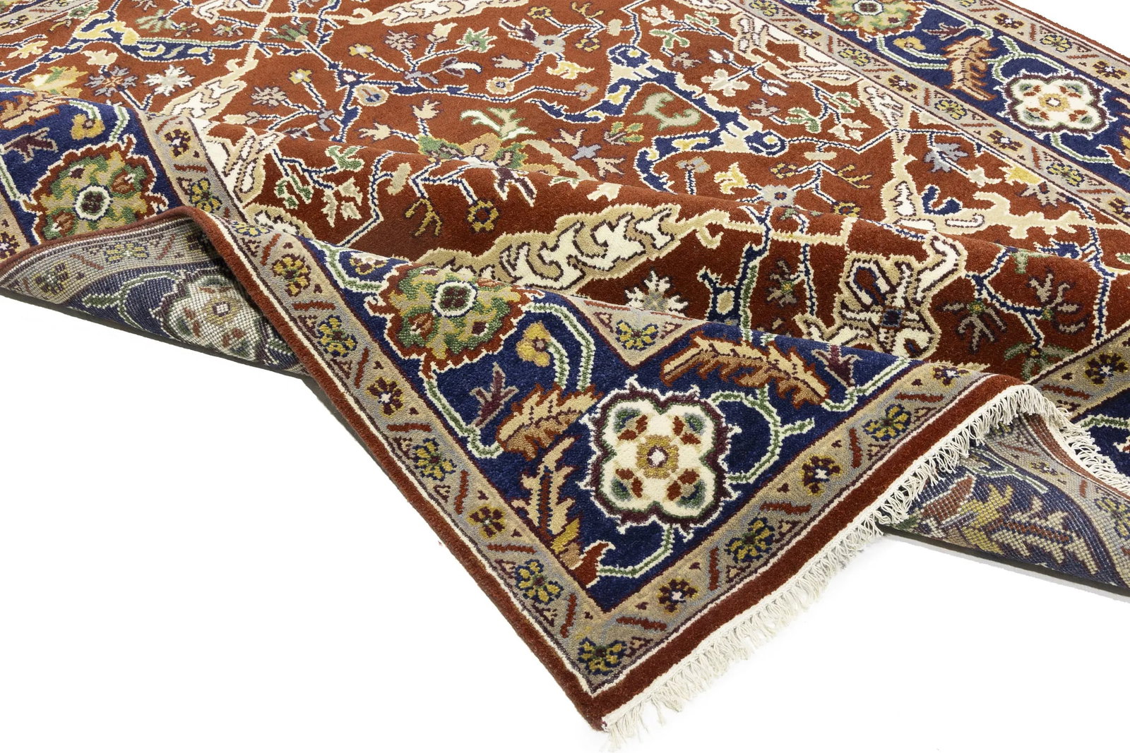 Rusty Red Floral 8X10 Oushak Chobi Oriental Rug - 15