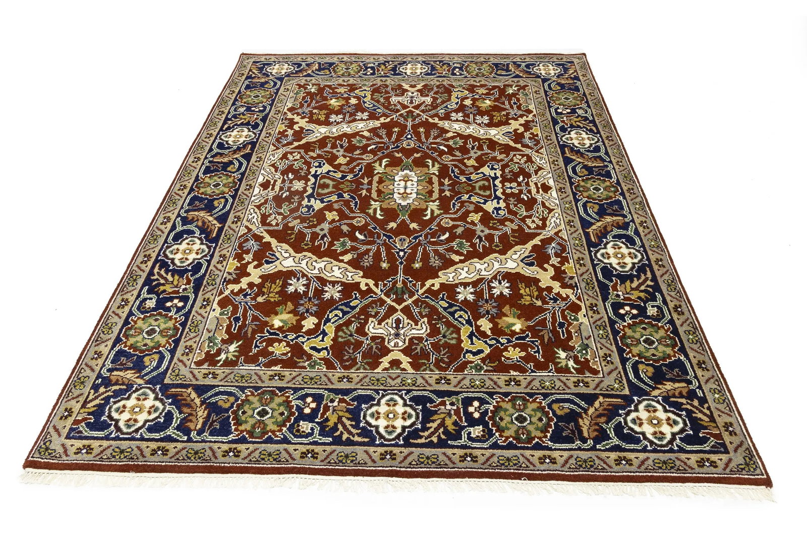 Rusty Red Floral 8X10 Oushak Chobi Oriental Rug - 2