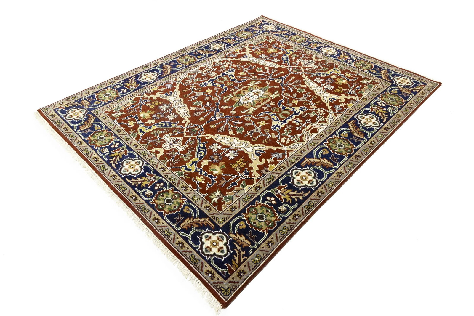 Rusty Red Floral 8X10 Oushak Chobi Oriental Rug - 3