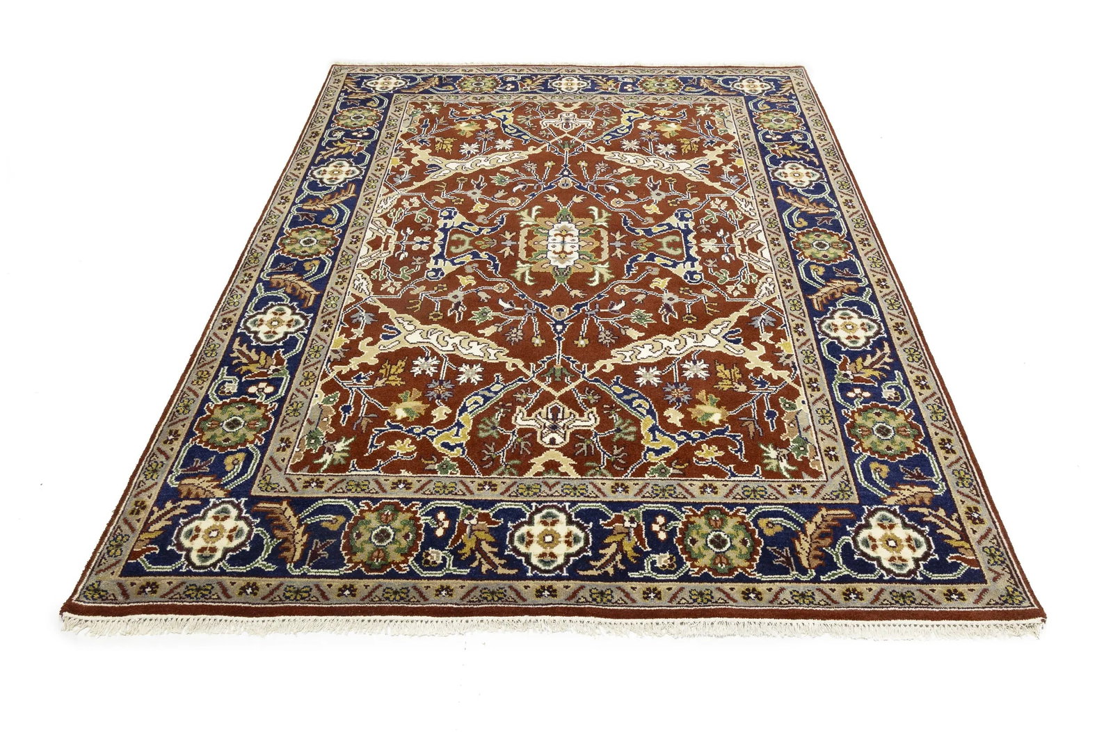 Rusty Red Floral 8X10 Oushak Chobi Oriental Rug - 4