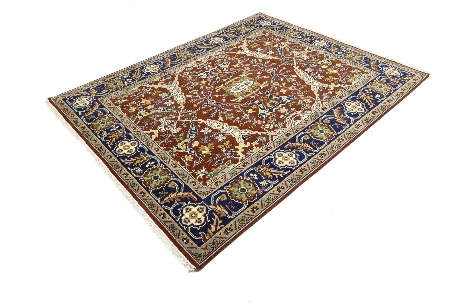 Rusty Red Floral 8X10 Oushak Chobi Oriental Rug - 5