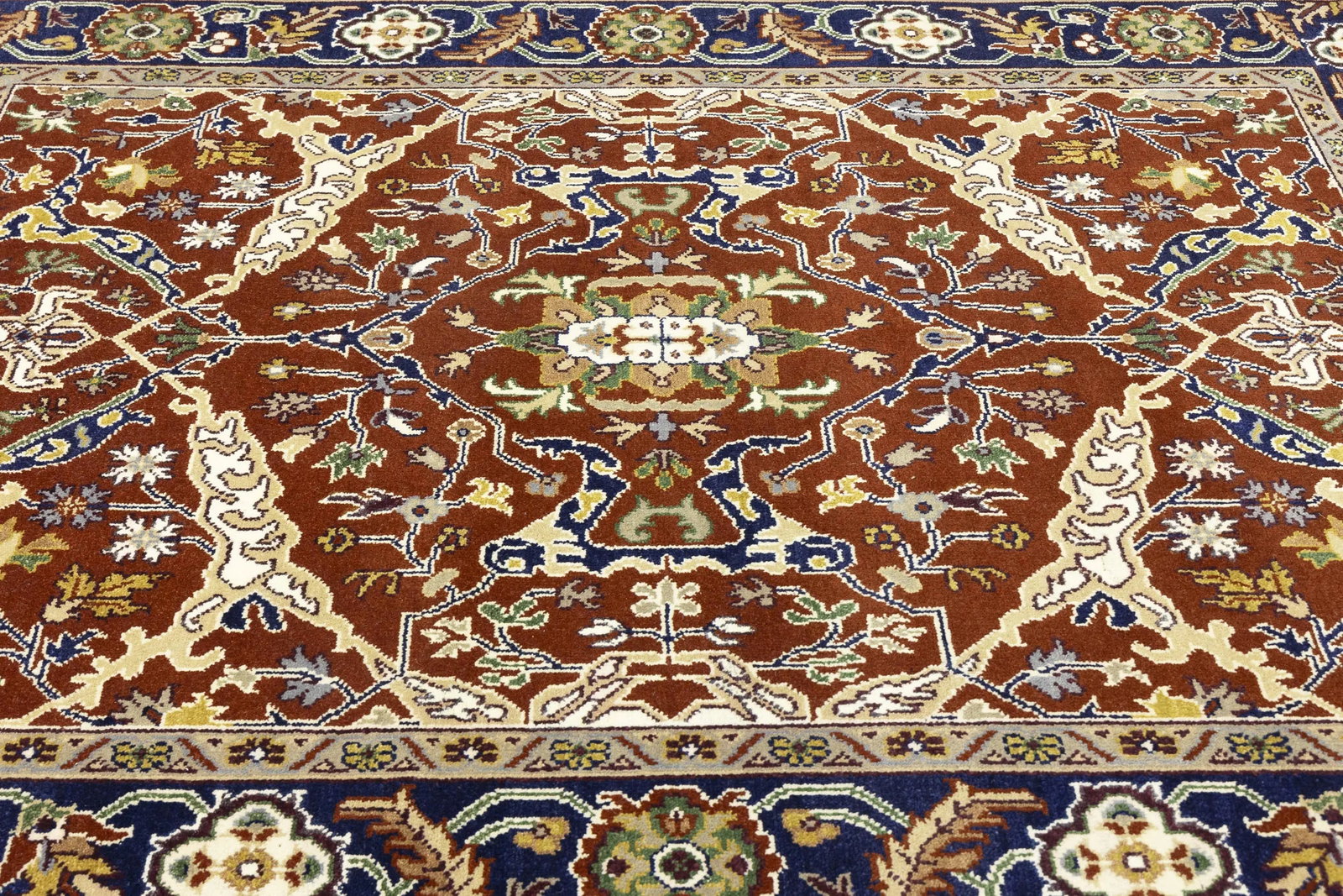 Rusty Red Floral 8X10 Oushak Chobi Oriental Rug - 7