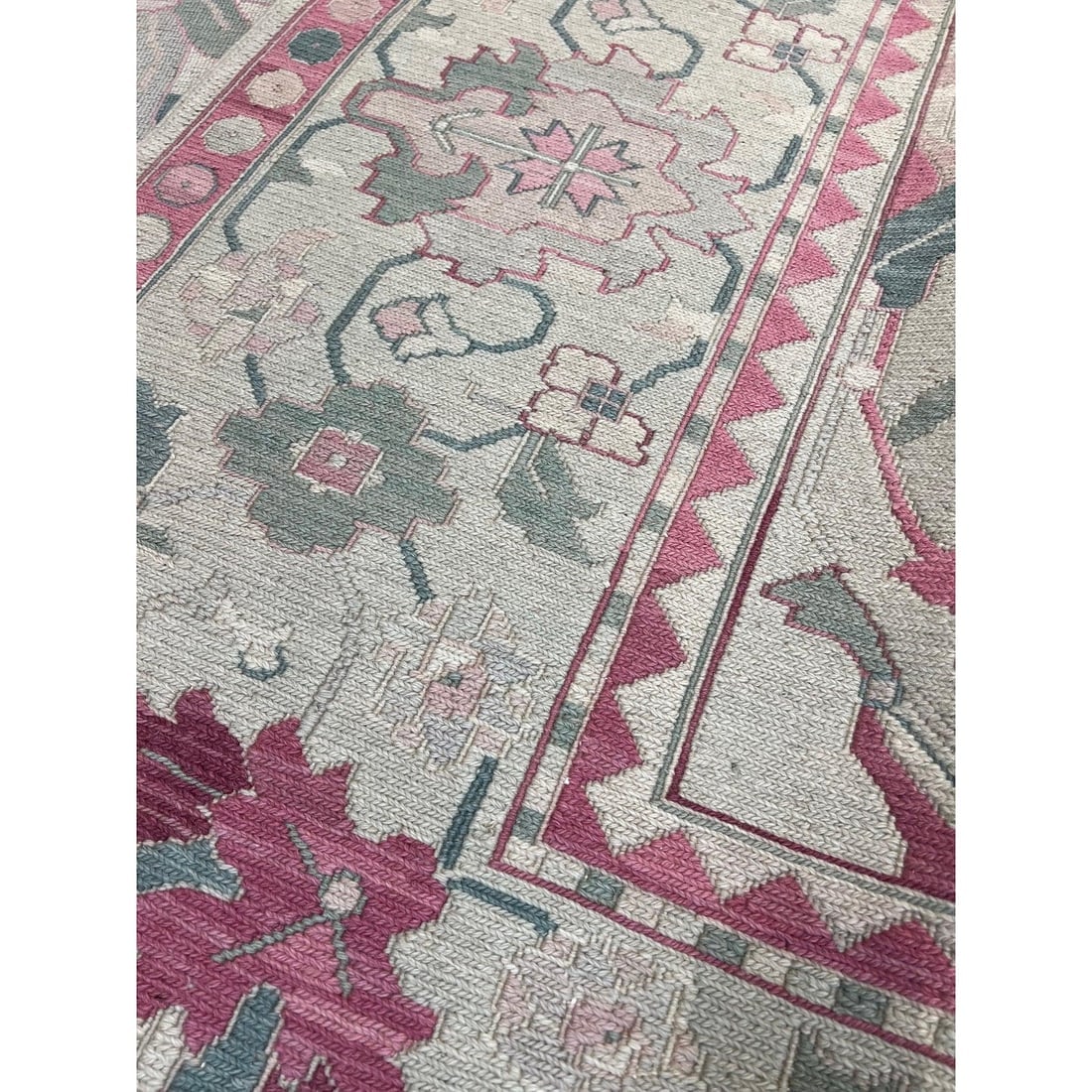 Sumak weave hand knotted rug - 7