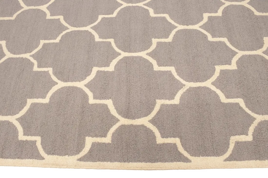Taupe & Cream Trellis 5X8 Hand-Tufted Modern Rug - 11