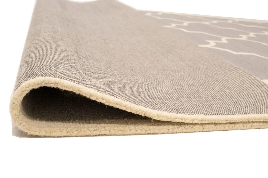Taupe & Cream Trellis 5X8 Hand-Tufted Modern Rug - 13
