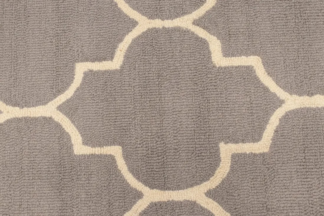 Taupe & Cream Trellis 5X8 Hand-Tufted Modern Rug - 7