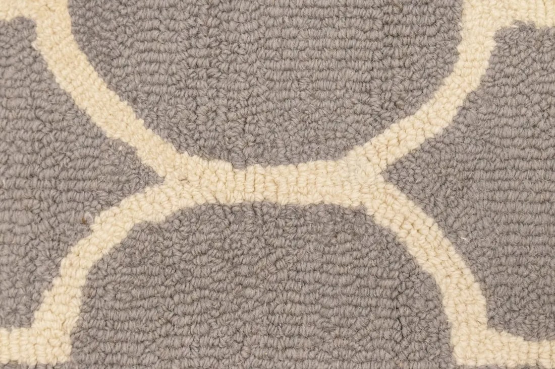 Taupe & Cream Trellis 5X8 Hand-Tufted Modern Rug - 8