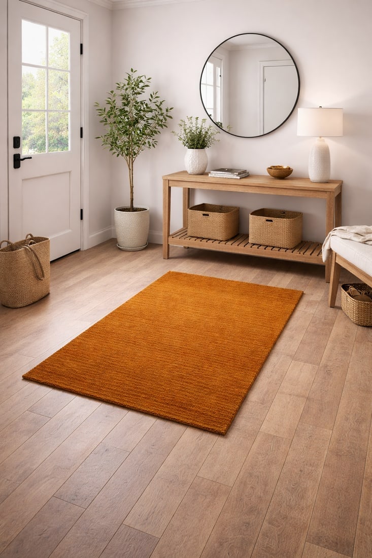Orange Modern Solid 3X5 Gabbeh Oriental Rug - 2