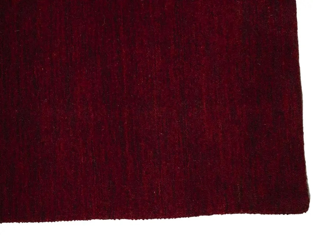 Maroon Red Modern Solid 3X5 Gabbeh Oriental Rug - 11