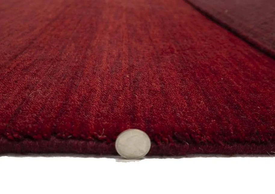 Maroon Red Modern Solid 3X5 Gabbeh Oriental Rug - 14