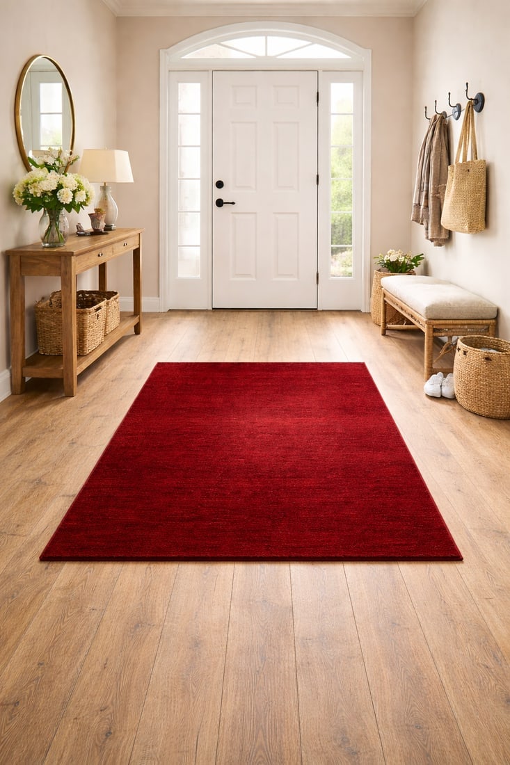Maroon Red Modern Solid 3X5 Gabbeh Oriental Rug - 2