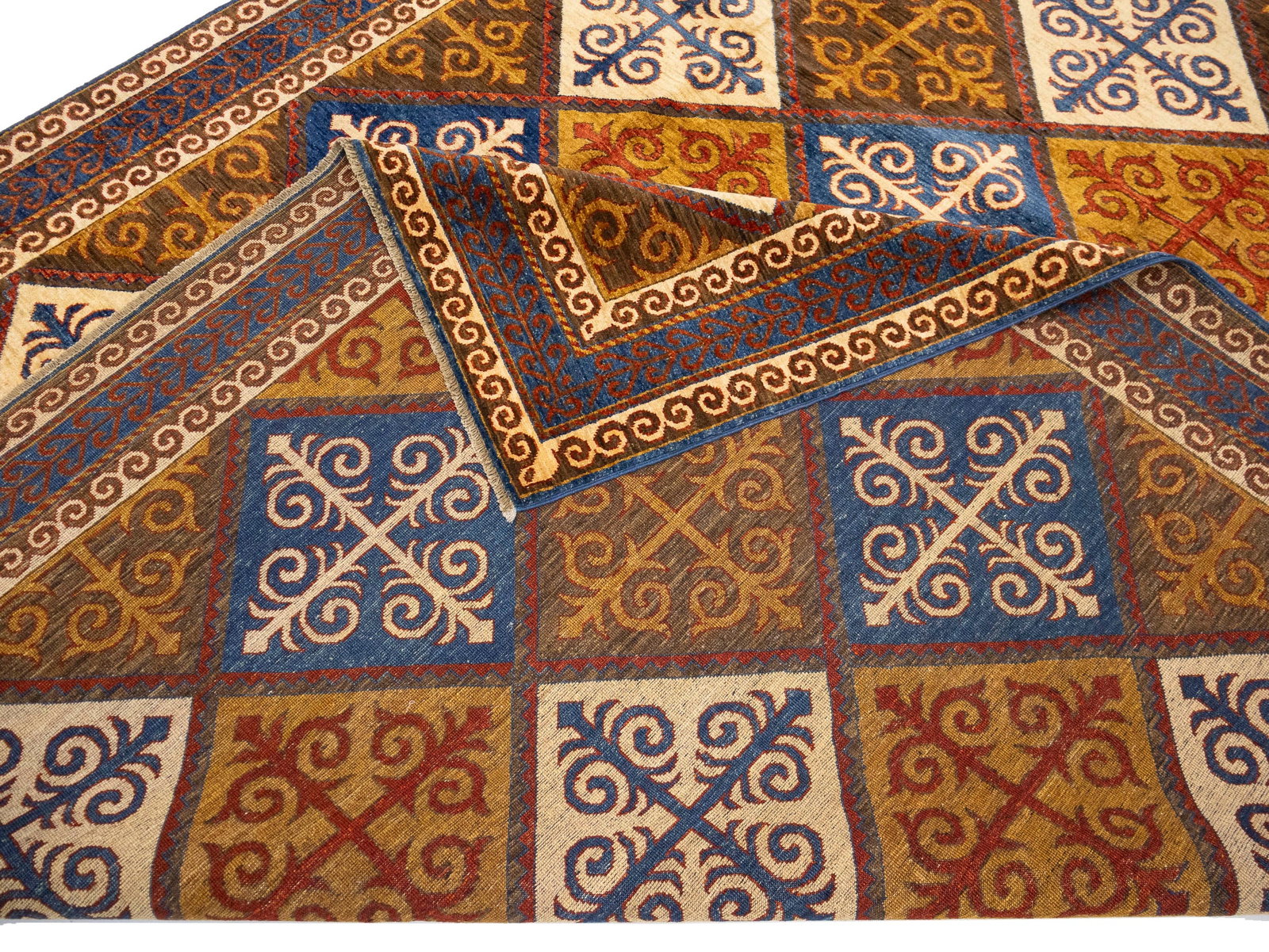 Multicolored Geometric Tribal 8'5X9'8 Afghan Yalameh Oriental Rug - 15
