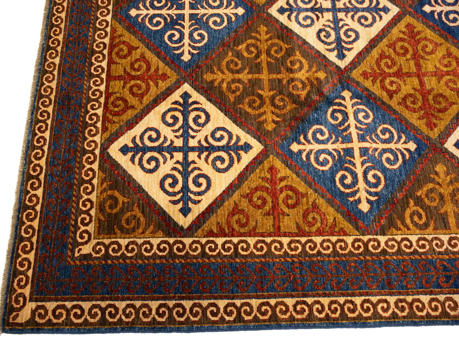 Multicolored Geometric Tribal 8'5X9'8 Afghan Yalameh Oriental Rug - 9