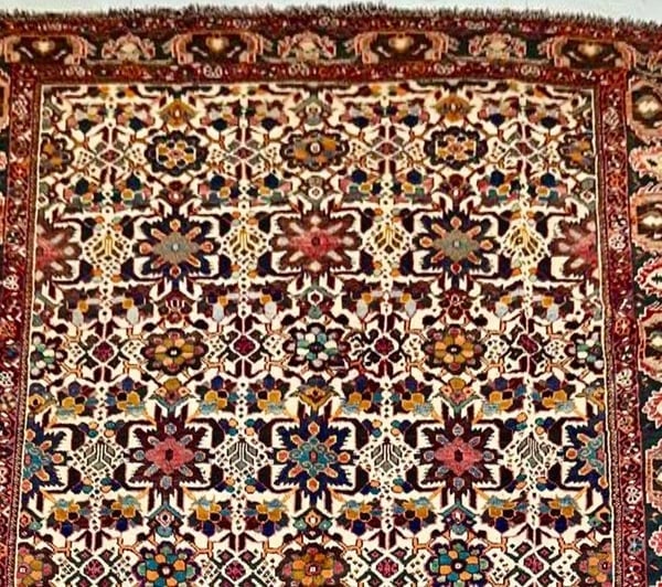 Hand Knotted Persian Shiraz Tribal Wool Ivory Oriental Area Rug 7'10" x 10'10" - 8