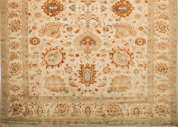 Hand Knotted Sultanabad Beige Wool Oriental Area Rug Carpet 9'1" x 12'2" - 2