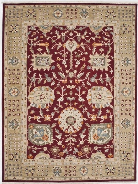 Hand Knotted Indo-Persian Traditional Red Wool Oriental Area Rug Carpet 12' x 15' - 6