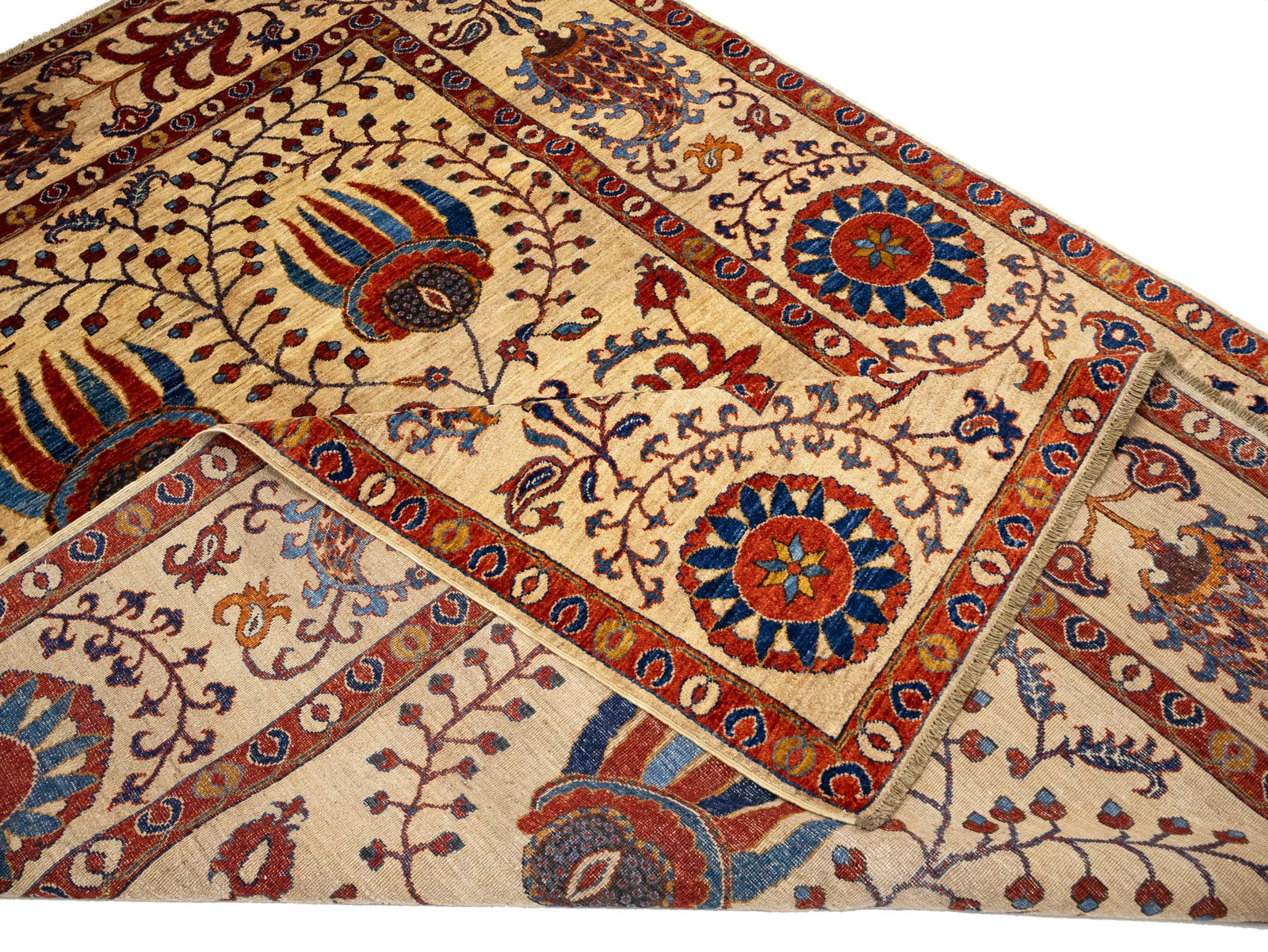 Beige Floral 7X10 Afghan Mamlouk Oriental Rug - 13