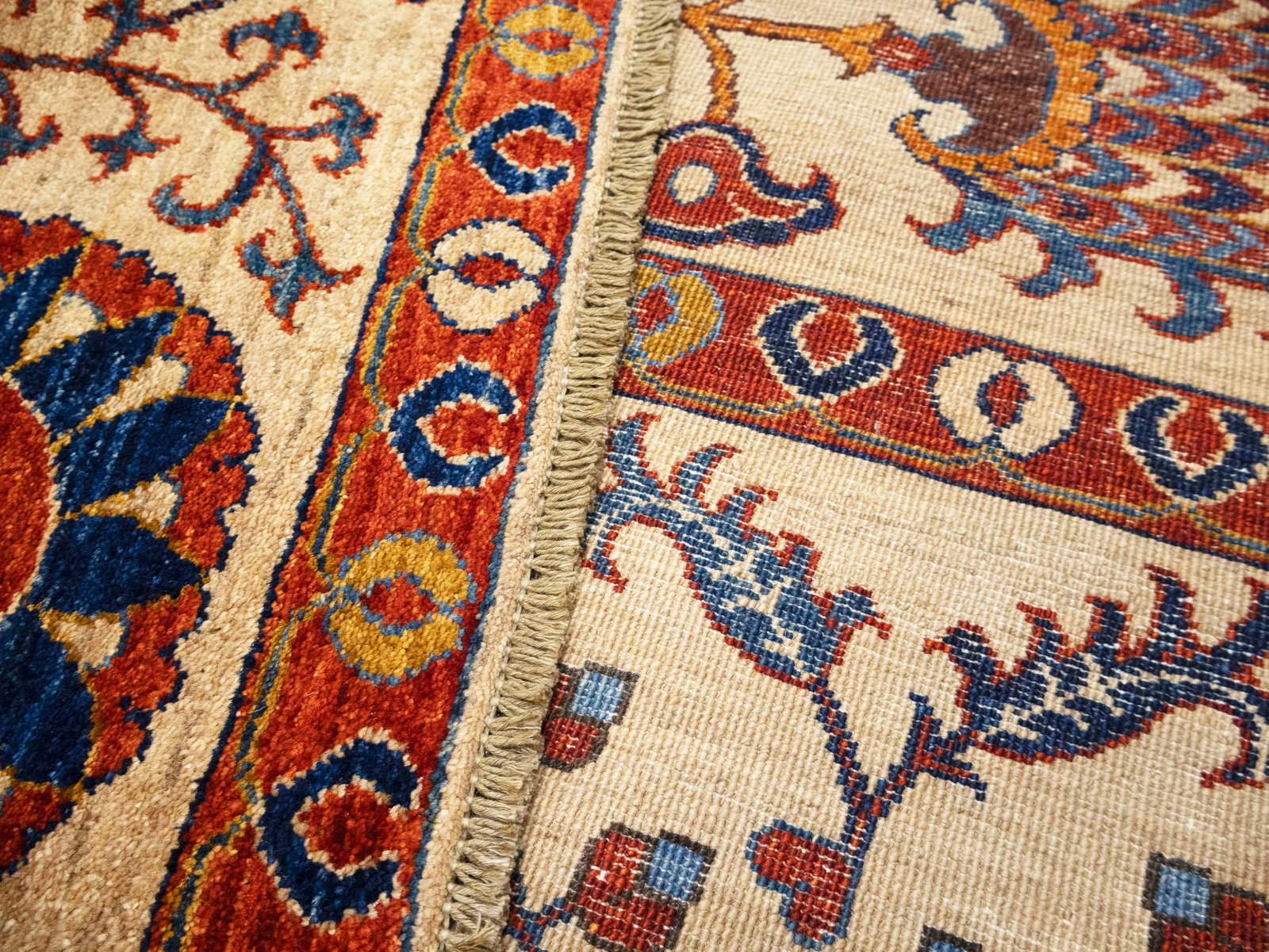Beige Floral 7X10 Afghan Mamlouk Oriental Rug - 14